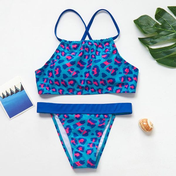 

one-piece suits 2~14y girls swimsuit bikini 2021 two pieces swimwear teenager swimming suit for kids set -st210