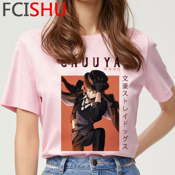 

women's t-shirt bungou stray dogs tees summer women kawaii aesthetic tumblr harajuku t shirt white