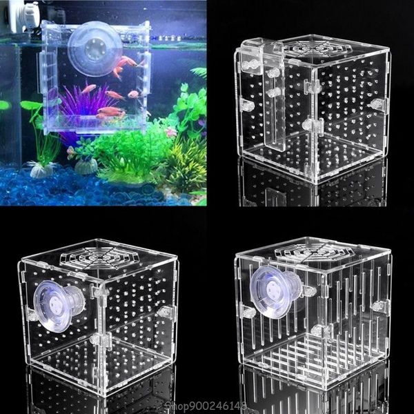 

aquariums acrylic aquarium fish breeding isolation box with sucker for baby hatchery incubator cage s18 20 dropship