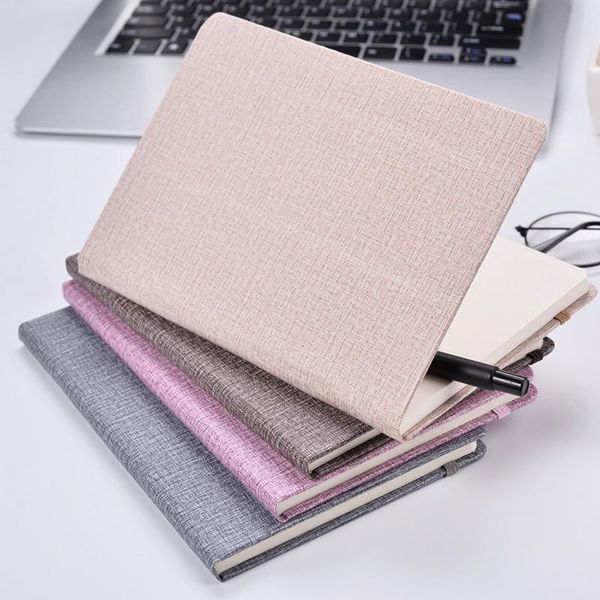 

notepads a5 notebook simple solid color cloth checkerboard college students korean literature and art small fresh book diary, Purple;pink