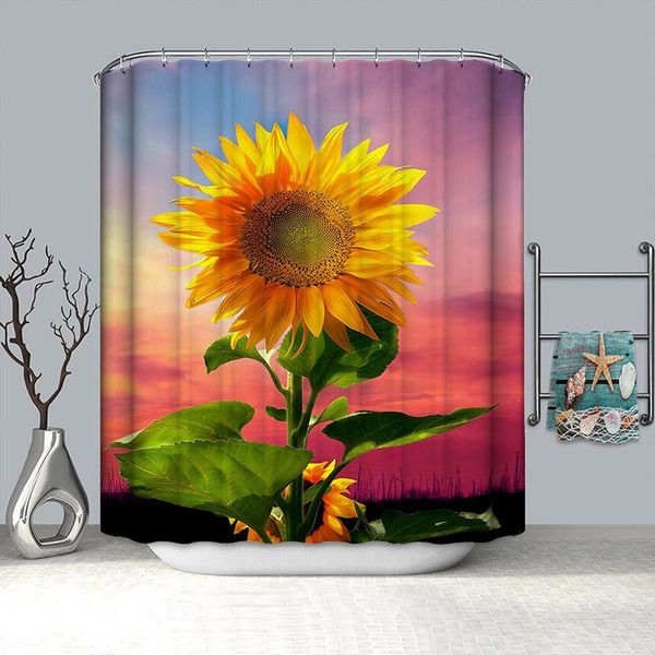 

sunflower shower curtain waterproof fleur de douche bathroom decoration curtains