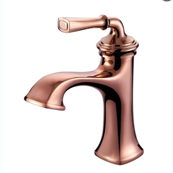 

bathroom sink faucets rose gold basin faucet deck mounted single handle brass material