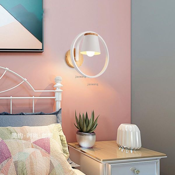 

wall lamp nordic led luster lamps modern creative wood lights bedroom loft simple decor sconces kitchen fixtures