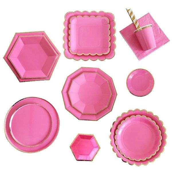 

disposable dinnerware 40pcs/set wedding red dessert table candy cake plate paper tray dried fruit dishes birthday party supplies