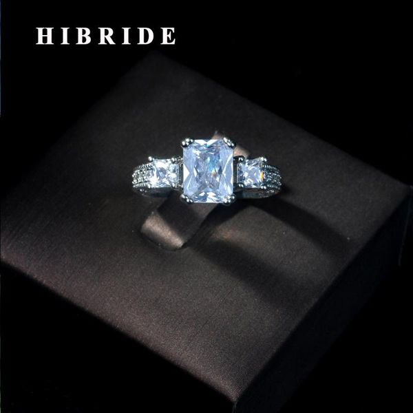 

wedding rings hibride big cz design long full finger luxury cubic zircon women engagement party silver color wrap ring jewelry r-08, Slivery;golden