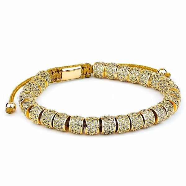 

charm bracelets men women zircon jewelry macrame round ser, Golden;silver