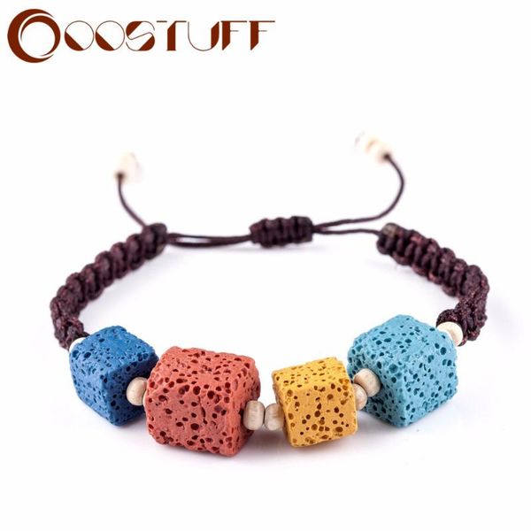 

handmade wholesale nature lava stone beads men bracelet beautiful bangles bracelets for women strand fashion jewelry charm, Golden;silver