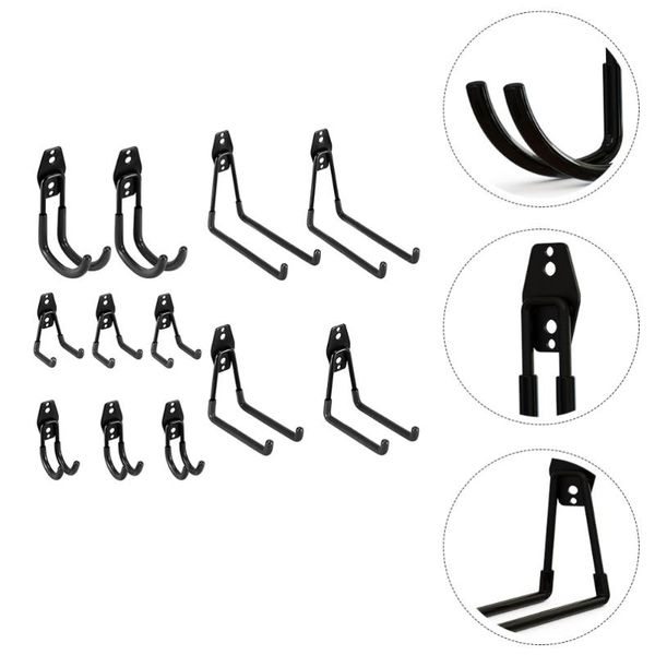 

12pcs wall mounted tool hooks anti-slip iron hangers for warehouse garage & rails