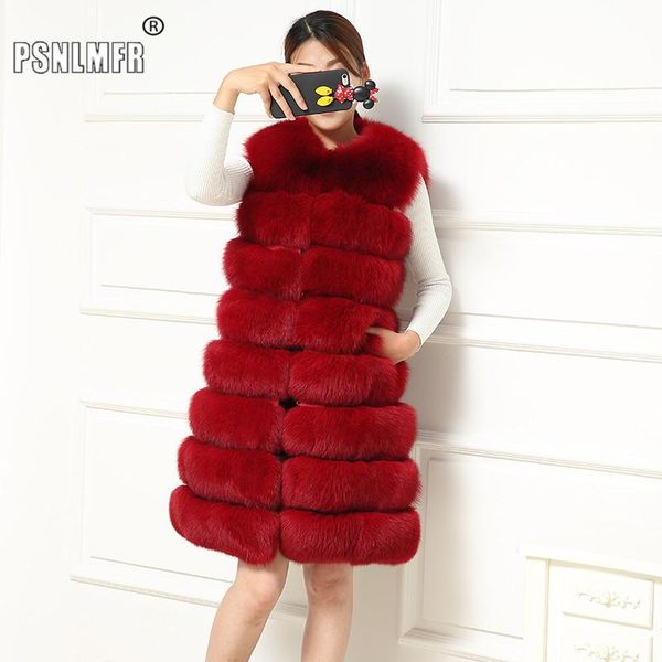 

women's fur & faux warm sleeveless genuine vest gorgeous ladies female plus size woman's coat fashion winter thick waistcoa, Black