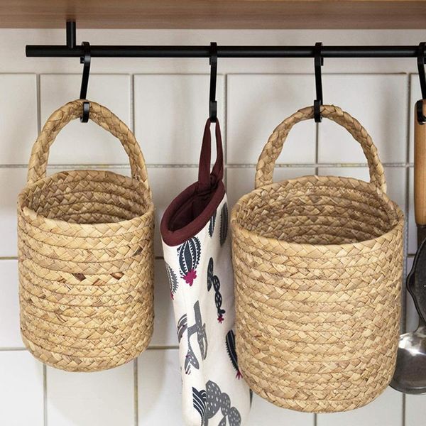 

storage bags small wall mounted basket seaweeds woven hanging for organizing plants