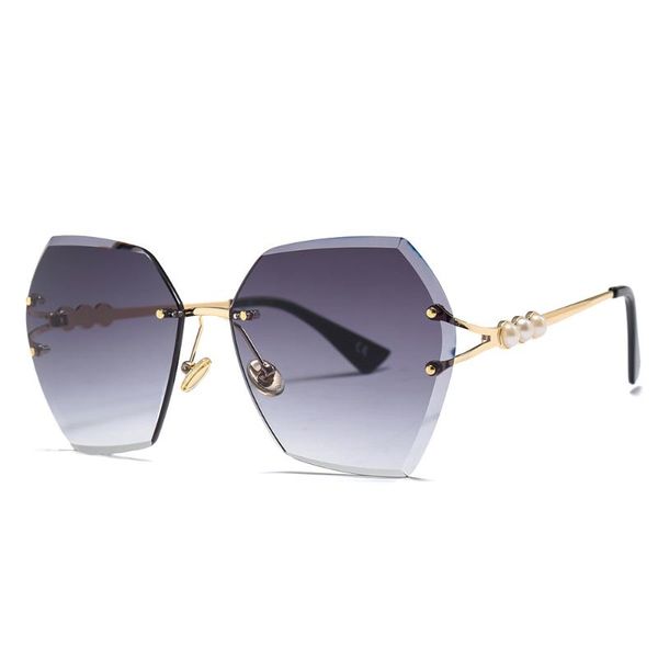 

sunglasses 2021 polygonal metal frame retro ladies men's design uv400, White;black
