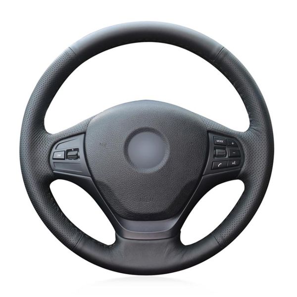 

steering wheel covers black genuine leather hand-stitched no-slip car cover for f30 f31 f34 f20 f21 f22 f23