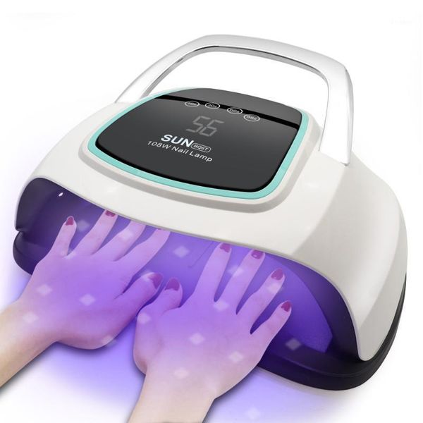 

uv led nail lamp 108w dryer both hands used in all polishes with lcd display professional salon manicure machine1