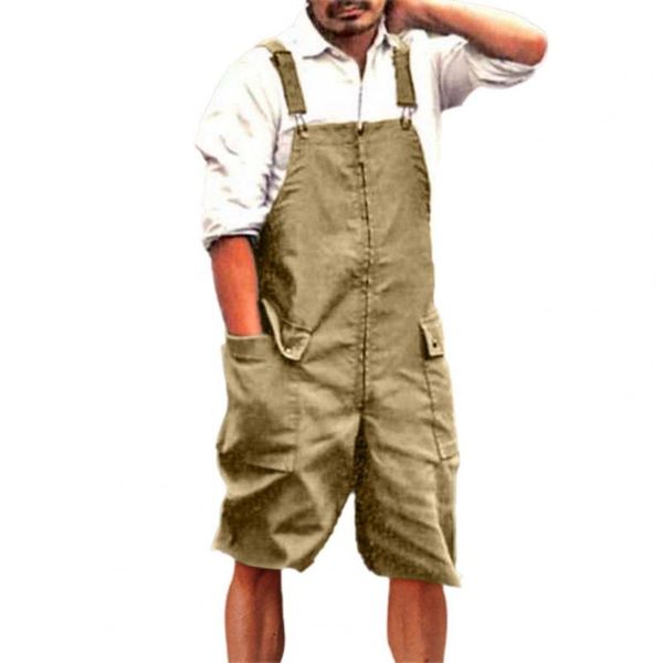 

men's tracksuits fashion mens bib and brace overalls work trousers dungarees casual jumpsuit romper, Gray