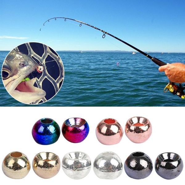 

fishing hooks 25pcs think fast deep tungsten round ball beads tying materials 5 colors beans a0ka