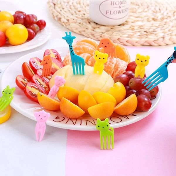 

forks 36pcs mini children's fruit set cute animal pattern cocktail party supplies for parties and sharing random color
