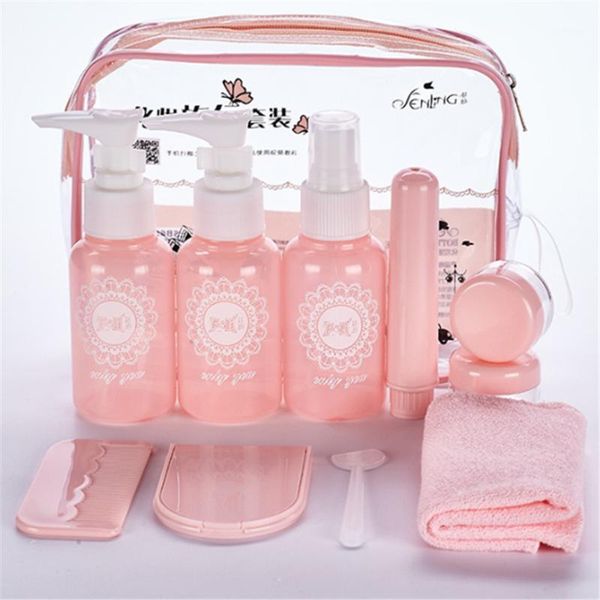 

storage bottles & jars 10 pc/set travel mini makeup cosmetic face cream plastic transparent empty make up container accessories