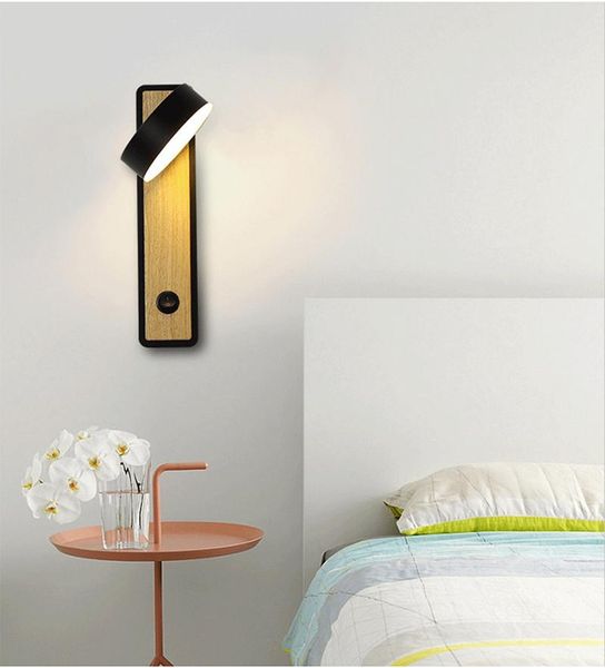 

wall lamps nordic led reading lamp usb rechargeable living room el hallway bedroom rotating bedside