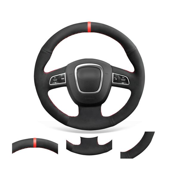 

diy custom soft black suede steering wheel cover for audi a3 a4 a5 a8 q7 s4 s5