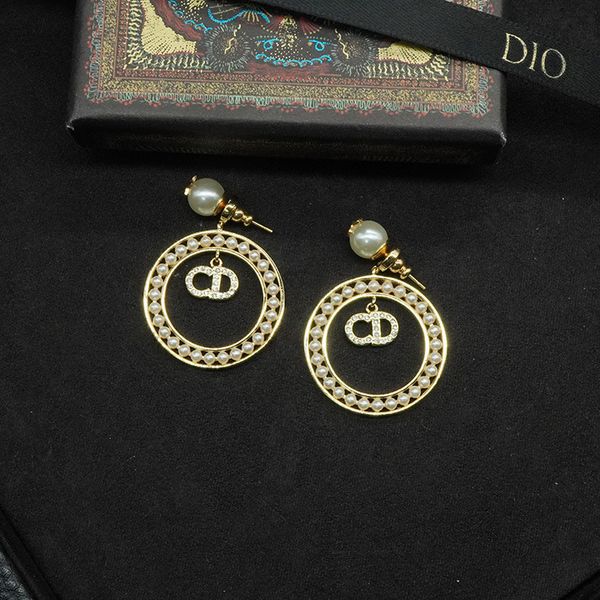

d earrings new cd letter round pearl earrings star baby, Black