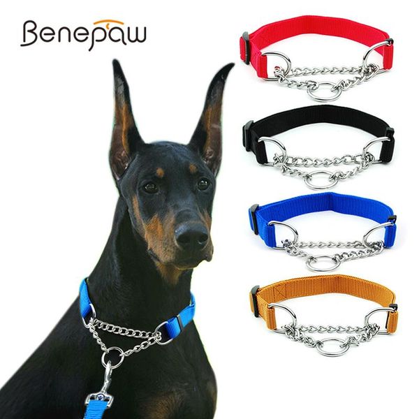 

dog collars & leashes benepaw durable no pull martingale collar heavy-duty stainless steelchain safe puppy choke pet training