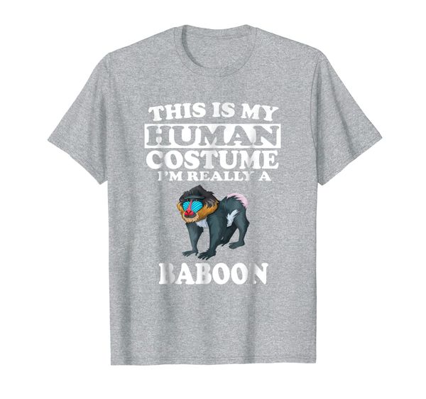 

this is my human costume i'm really a baboon t-shirt monkey, White;black