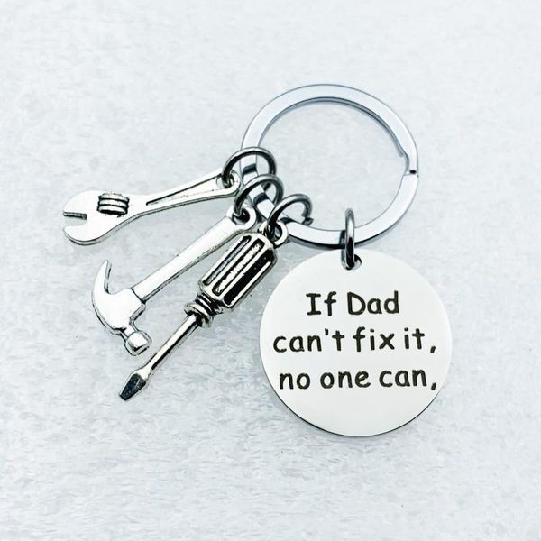 

keychains oeinin simple keychain man if dad can't fix it no one can key holder bag silver color alloy chain pendant accessories