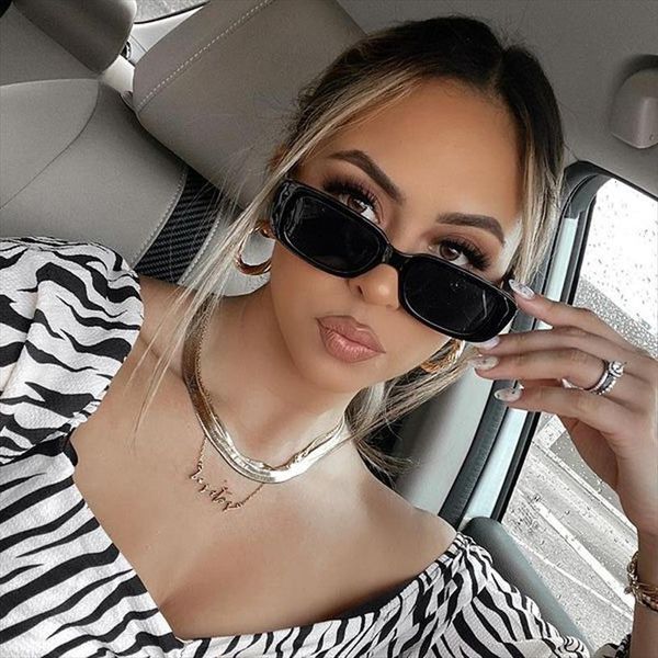 

vintage rectangle sunglasses women brand ladies sun glasses small frame designer driving oculos de sol, White;black