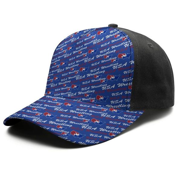 

fashion usa wrestling blue baseball cap vintage team trucke hats 2016 olympic logo rick flair woo funny meme black and white, Blue;gray