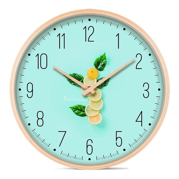 

wall clocks nordic clock wooden modern design hanging decoration watches home decor mute wood living room bedroom quartz