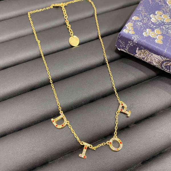 

new family color diamond letter necklace in 2021, Black