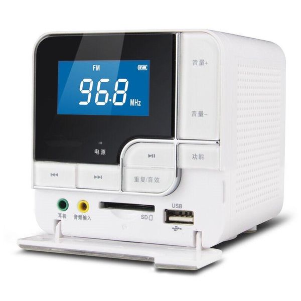 

& mp4 players portable u disk sd card mp3 music player external sound stereo radio 3 speaker led screens audio input charging deskradios