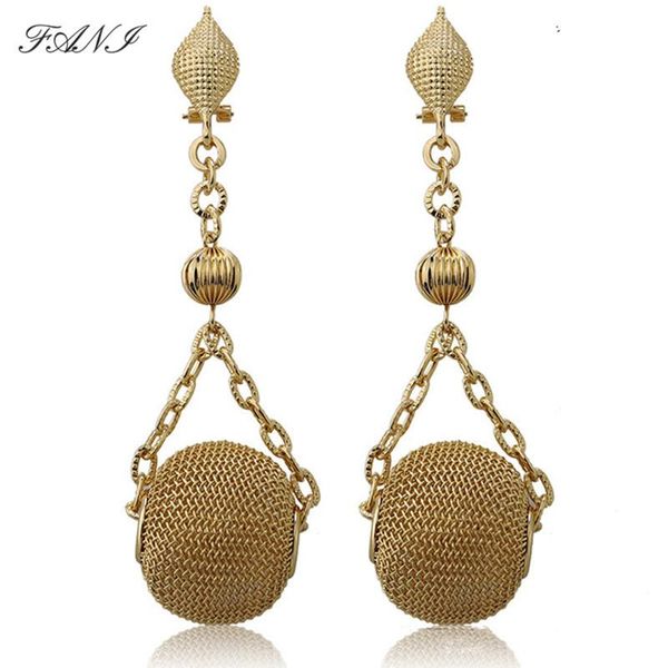 

fani 2021 brand dubai gold color earrings for women statement bohemian wedding fashion dangle drop wholesale & chandelier, Silver