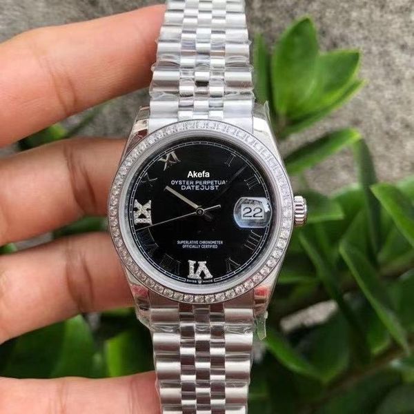 

wristwatches custom brand automatic classic watch wristwatch stainless steel date female mechanical men, Slivery;brown