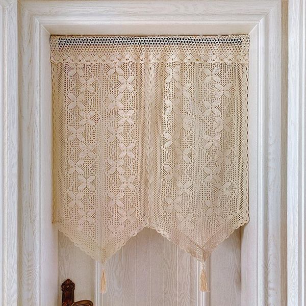 

curtain & drapes homemade cotton crochet cloth art lace door porch feng shui kitchen hole japanese nordic