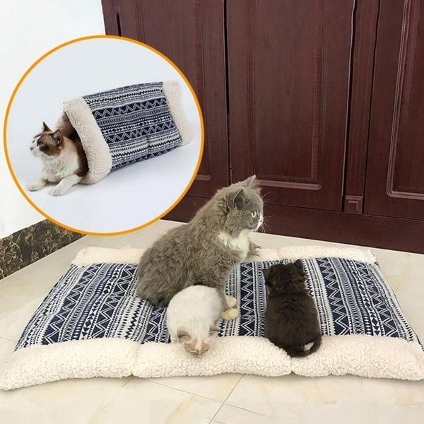 

cat beds & furniture winter kitten kitty bed sofa soft thick warm sleeping bag pet bedding house cushion home rug keep cover