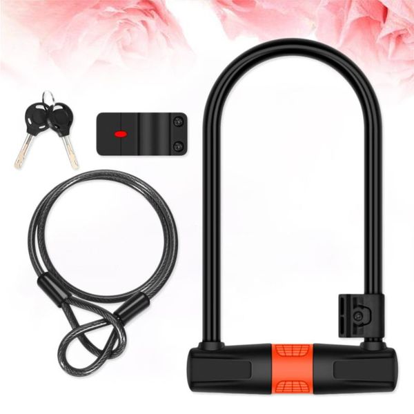 

bike locks 1 set chain lock anti theft u-shaped steel cable key mountain accessories for motorcycle electric bi