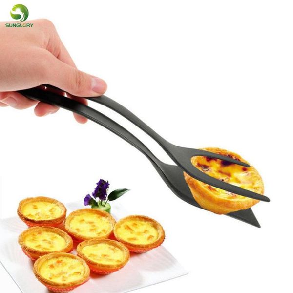 

baking & pastry tools silicone egg spatula pancake turner steak clamp pie servers+tweezers 2 in 1 cooking shovel perfect utensils kitchen