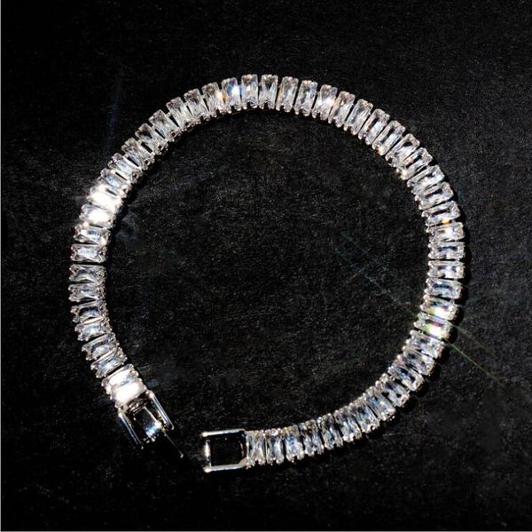 

cuff exquisite fashion ladies zircon rhodium-plated bracelet, White