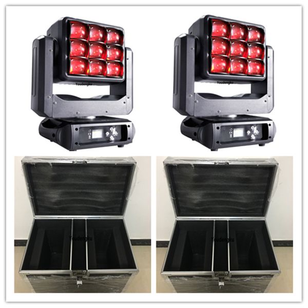 

4pcs with flight case led matrix dmx rgbw 4in1 washing beam 9x40w led moving head zoom rgbw haking head dj shows disco bar lighting