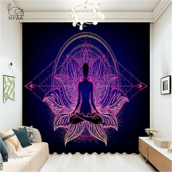 

curtain & drapes meditating woman in lotus pose curtains girl bedroom for bathroom the kitchen short home decoration luxury