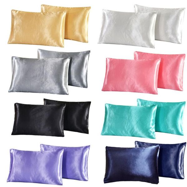 

51cm satin silk pillow case sofa car bedroom throw cushion covers home decor