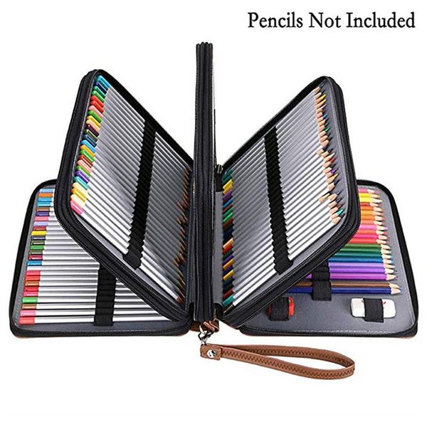 Slot Bleistift Fall PU Leder Tasche Box Schreibwaren Kunst Malerei Stift Lagerung Organizer Student Geschenk Liefert Taschen