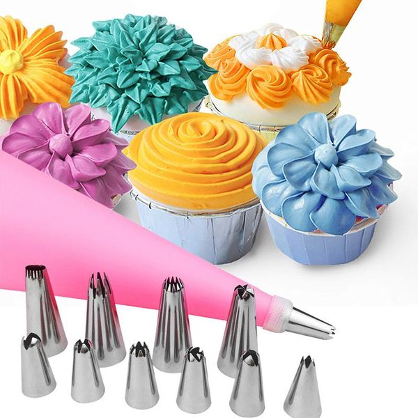 

baking & pastry tools 7-51pcs cream nozzles set cake decorating icing piping nozzle confectionery bags all for confectioner