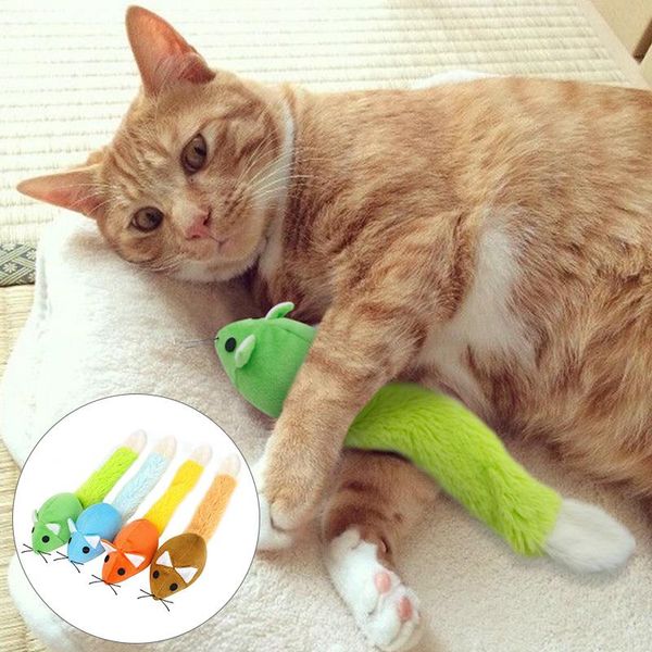 

cat toys cute long tail plush mouse interactive supplies for small with catnip fluffly cartoon pet accessories