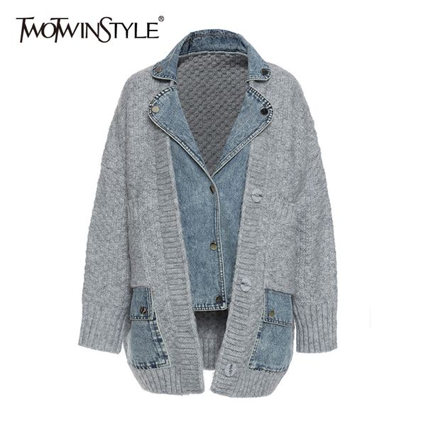

loose thick fake two jacket for women lapel long sleeve casual korean jackets female fashion clothing 210524, White
