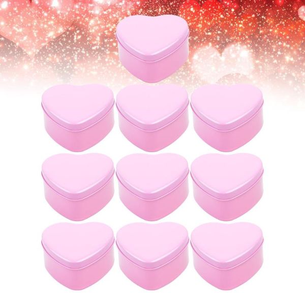

10pcs creative heart shaped tinplate box packing can gift exquisite candy jar portable container for wedding part wrap