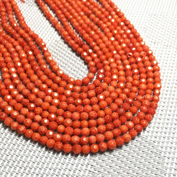 

other natural coral bead real red faceted round loose beads charms accessories for women jewelry making necklace bracelet gift