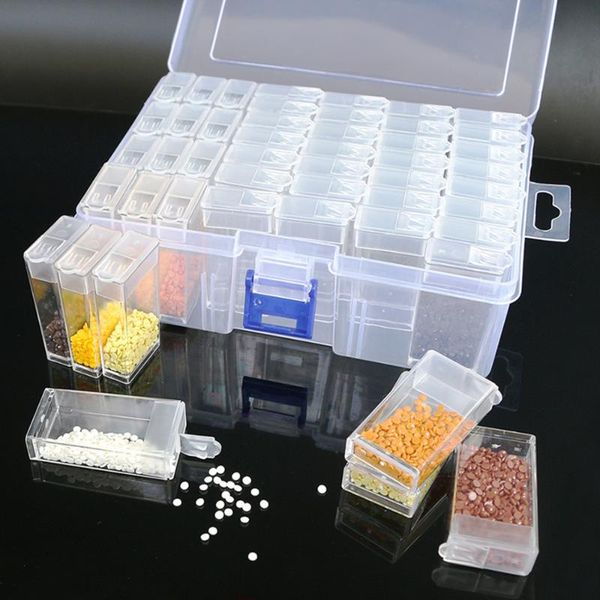 

tool organizers 80cells storage box white transparent diy jewelry making charm bracelet accessories loose bead container embroidery
