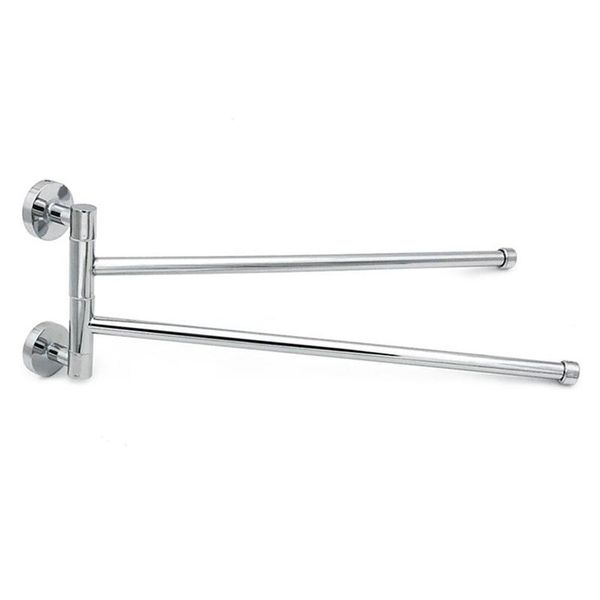 

bathroom storage & organization durable household stainless steel towel rack punch-360 degree rotating silver
